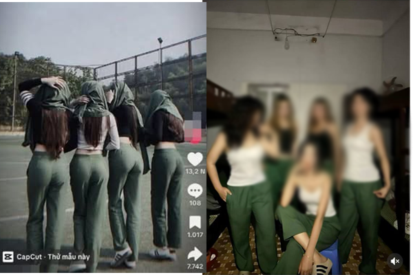 Tranh c/ãi: Nữ sinh ư:ỡn ẹo tạo dáng p/h.ản cả.m với quân phục, không thể chấp nhận nổi