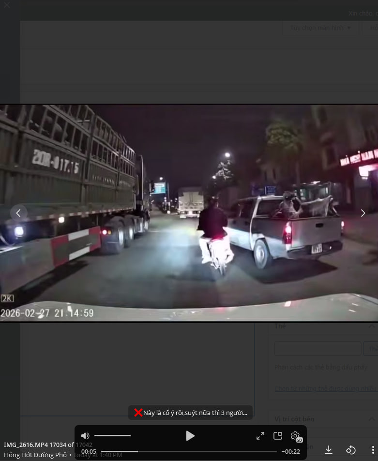 ❌Này là cố ý rồi,suýt nữa thì 3 ngươ`i…