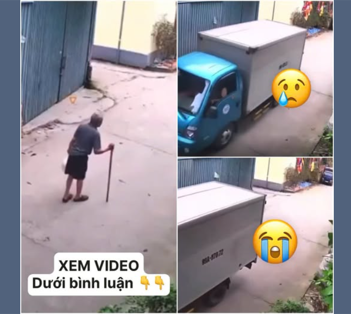 Thương tâm: Xe tải biển 99 lùi phải cụ đang đi bộ 😢 Cân nhắc khi xem, vid dưới cmt 😰😭👇👇